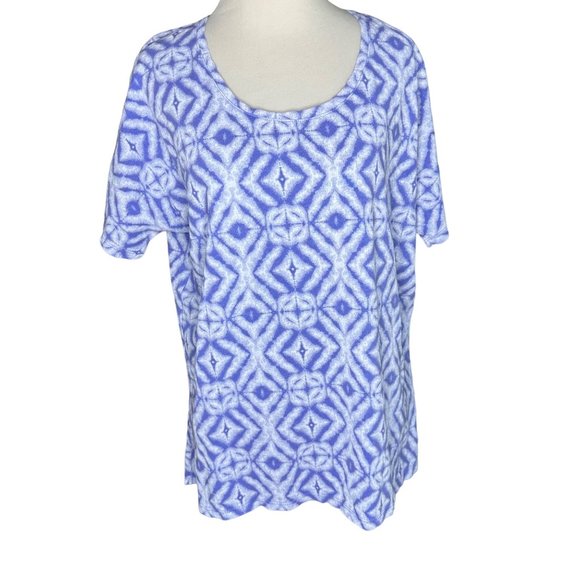 fresh produce Tops - Fresh Produce Ikat Hi-Low Short Sleeve Hemp Blend Shirt Size XL Cruise Summer